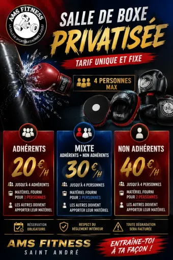 Nouvelle salle privatisée de boxe à Saint-André, Saint-André, AMS Fitness & Coaching